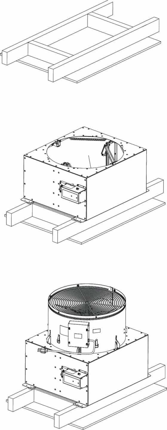 HV2800 Kaze Whole House Fan Dimensions of Damper