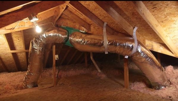 Infinity 2200 Ducted Whole House Fan Installed in Sealed Attic Install Ducting Directly into Ceiling of Rooms that Are being Cooled -and-or-Ventilated