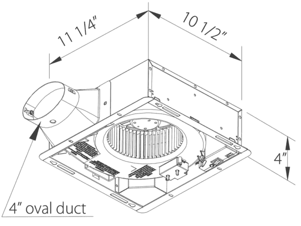 DB-SLM80-110 Fan Motor and Housing Dimensions